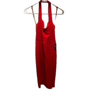 BRAND new/tags attached. Halter dress. EXPRESS. XXS. Red.